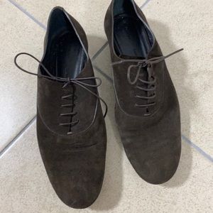 Proenza Schouler Brown Leather Laced Flats